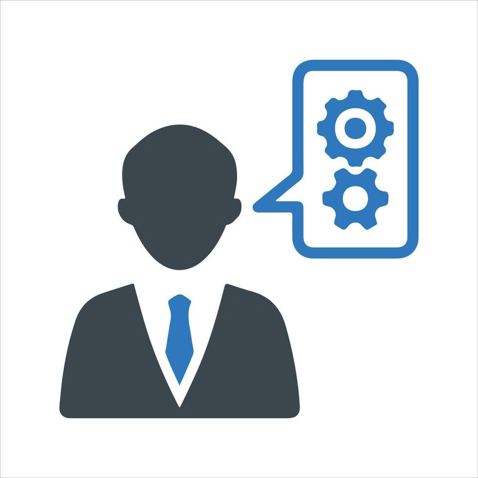 Business specialist icon, black. Vector and glyph