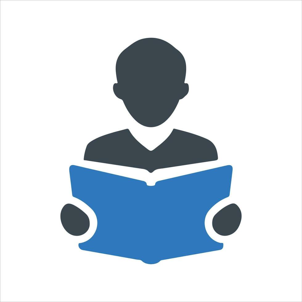 Reading book icon. Vector and glyph