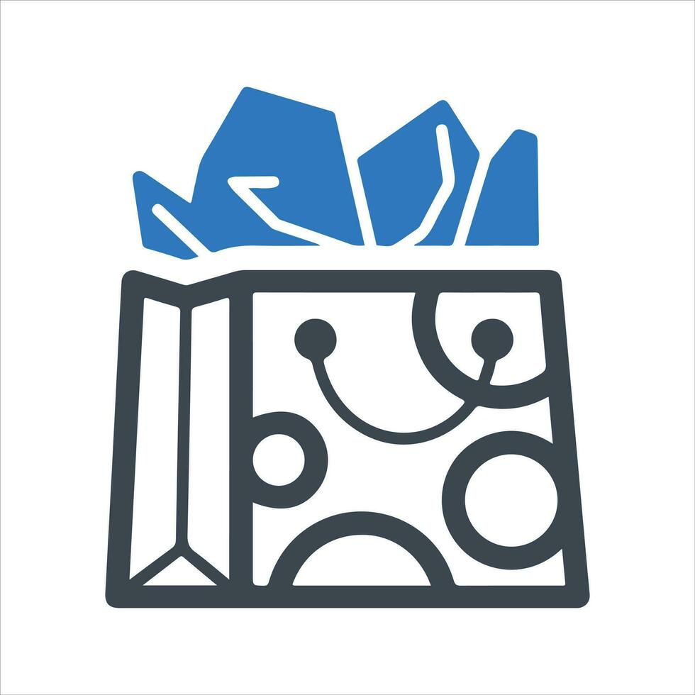 Shopping bag icon. Vector and glyph