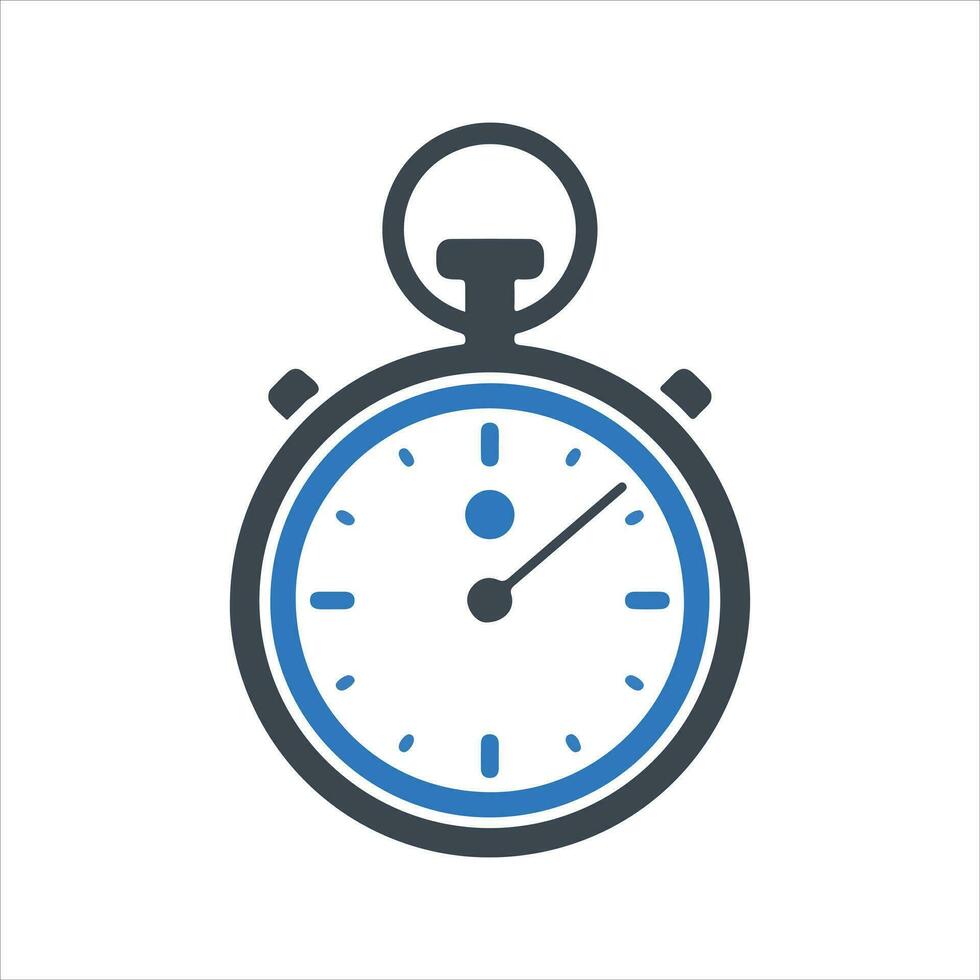 Stopwatch icon. Vector and glyph