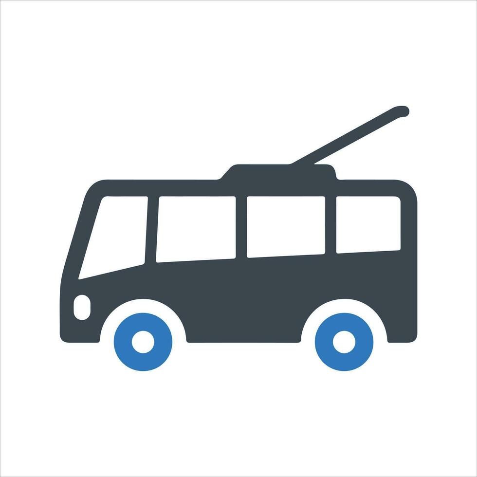 Trolleybus icon. Vector and glyph