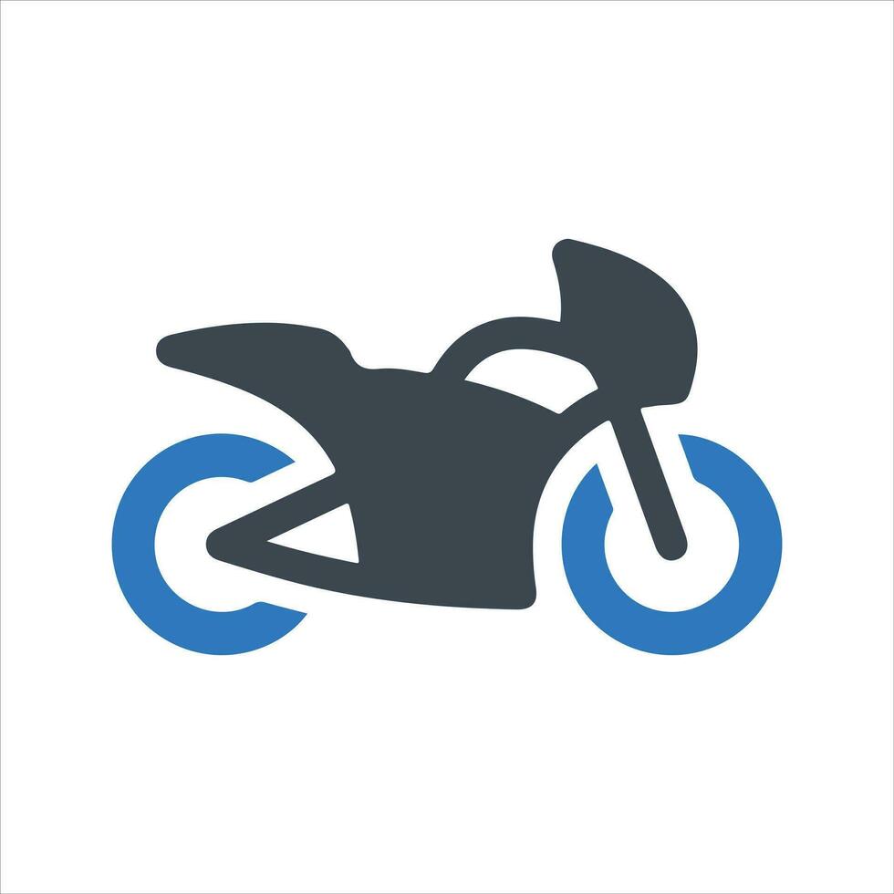 Motorcycle icon. Vector and glyph