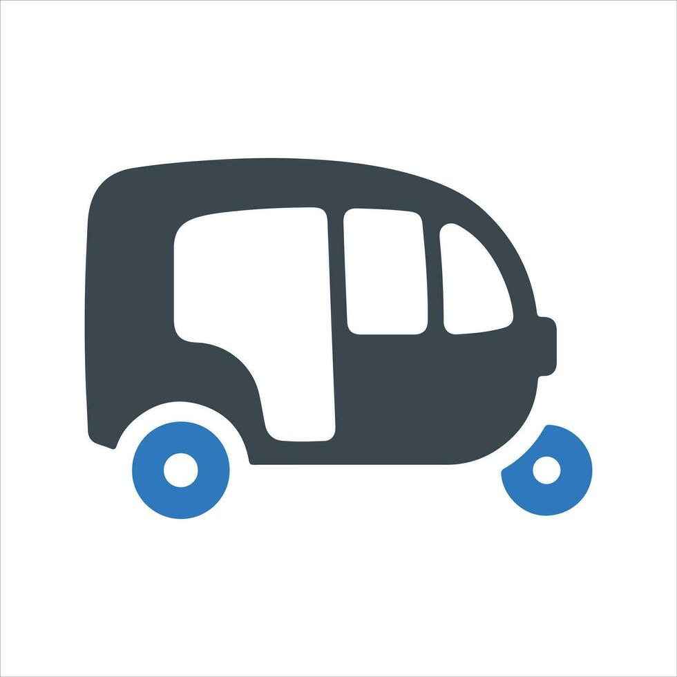 Auto rickshaw icon. Vector and glyph