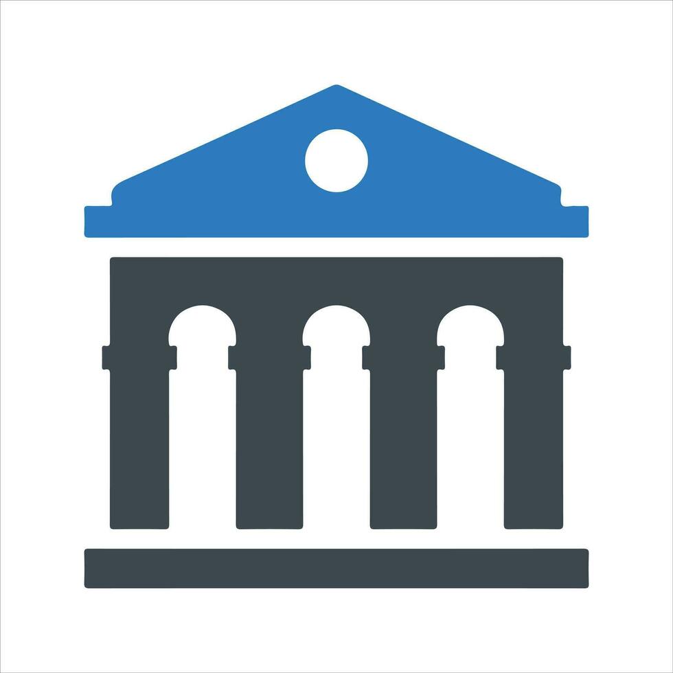 Bank, courthouse icon. Vector and glyph