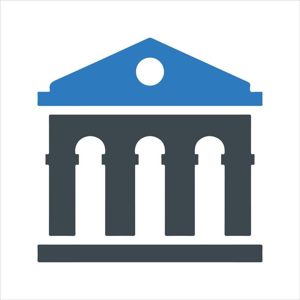 Bank, courthouse icon. Vector and glyph