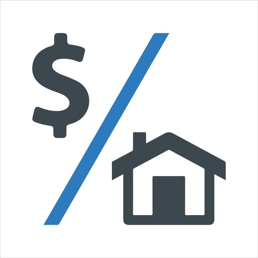 Home loan icon. Vector and glyph