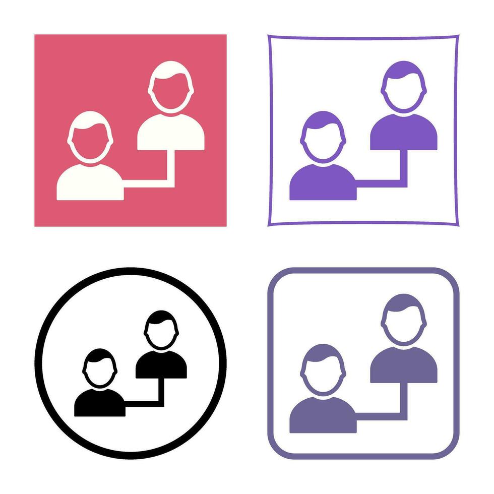 Unique Connected Profiles Vector Icon