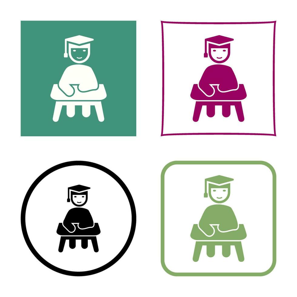 Unique Studying on Desk Vector Icon