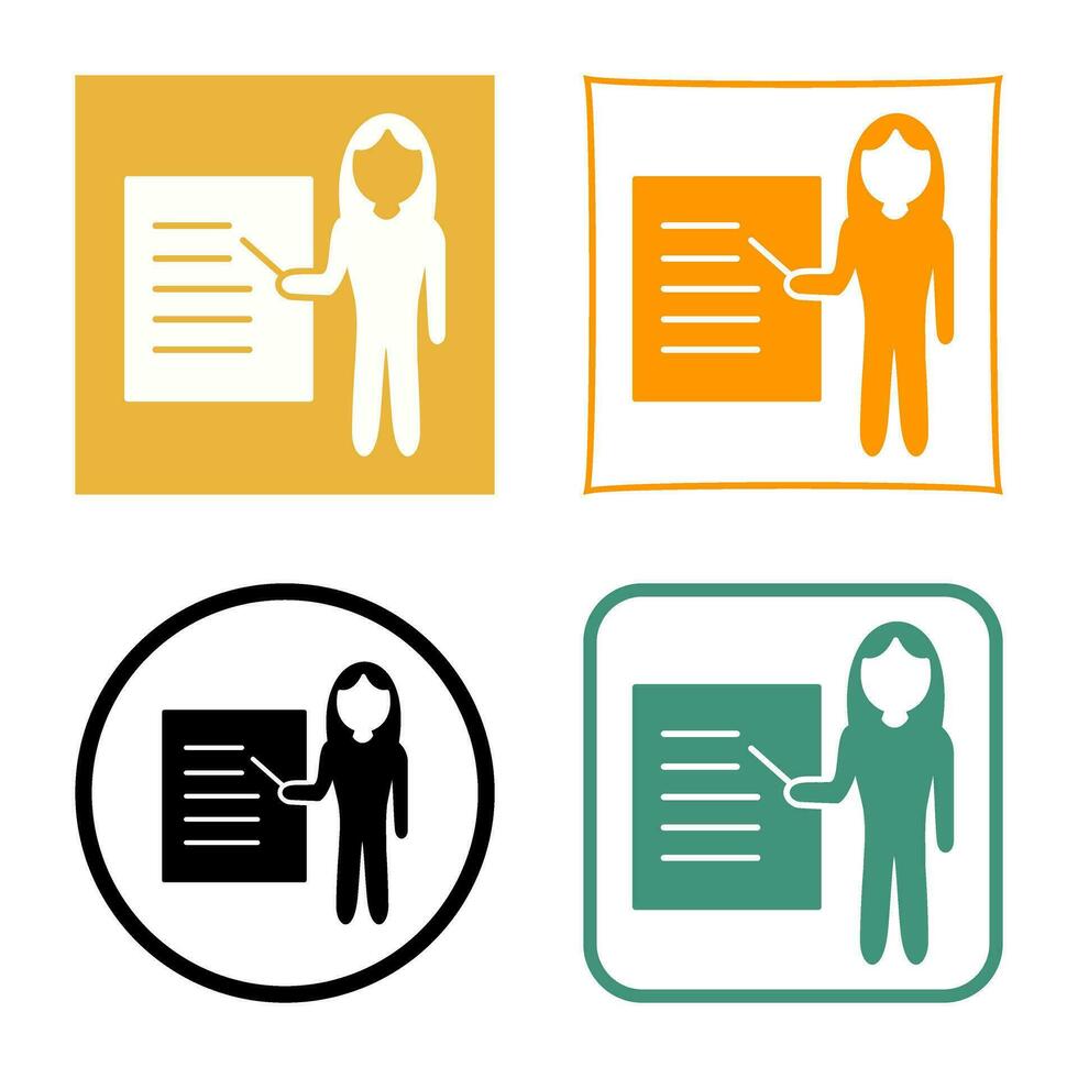 Unique Female Presenter Vector Icon