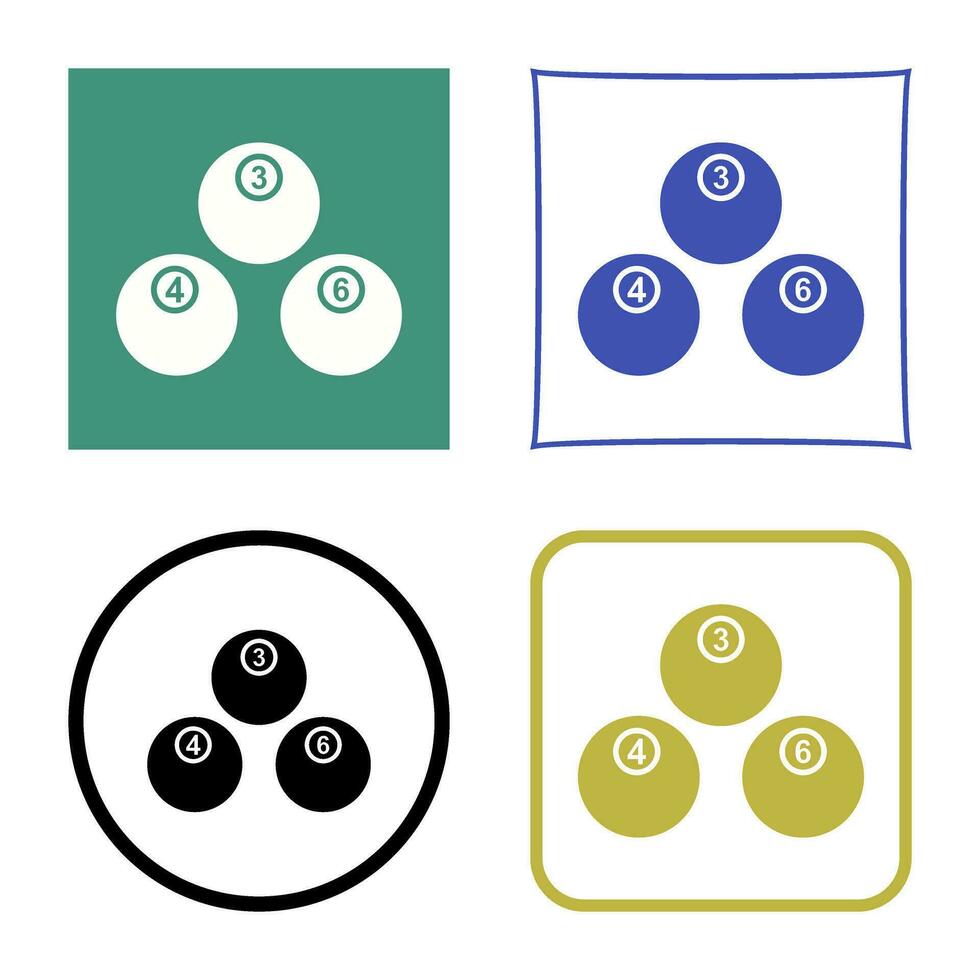 Unique Snooker Balls Vector Icon