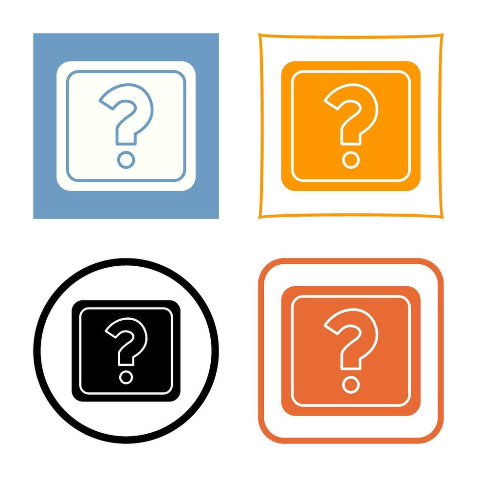 Unique Question Mark Vector Icon