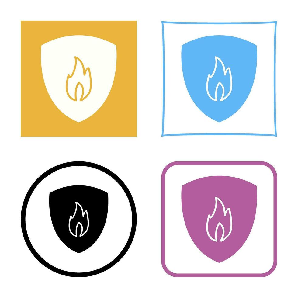 Unique Fire Shield Vector Icon