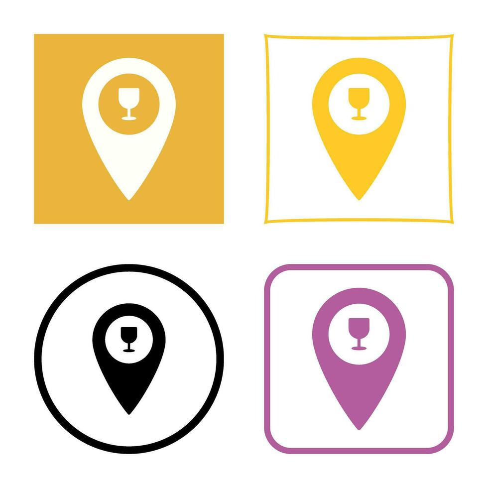 Unique Bar Location Vector Icon