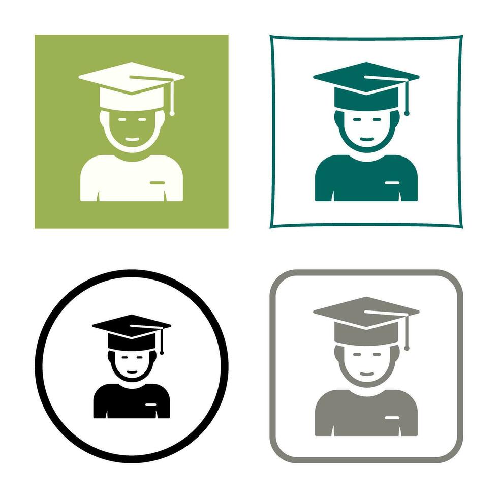 icono de vector de estudiante graduado