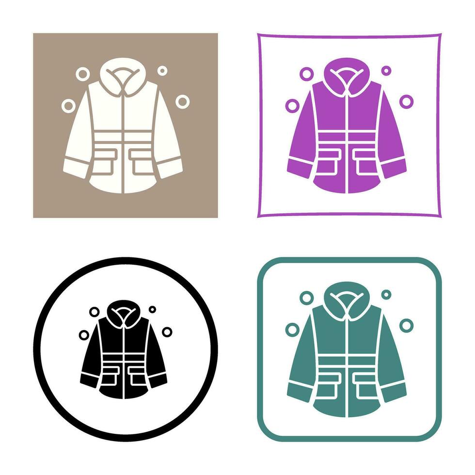 icono de vector de chaqueta de invierno