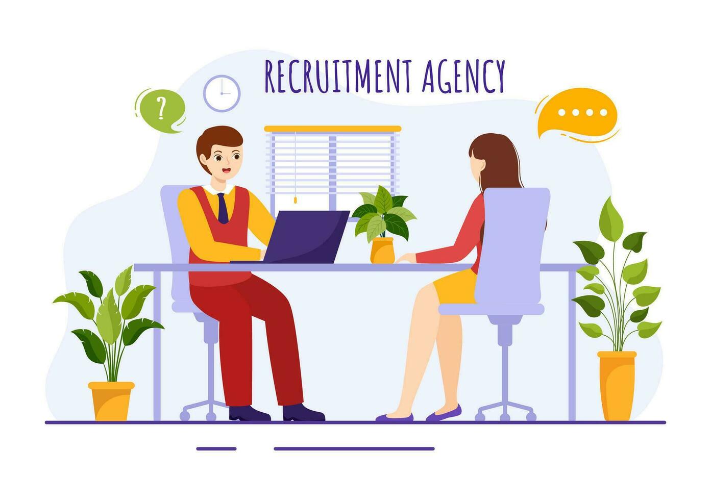 Recruitment Agency Vector Illustration with Managers Searching Candidate for Job Position in Flat Cartoon Hand Drawn Background Templates
