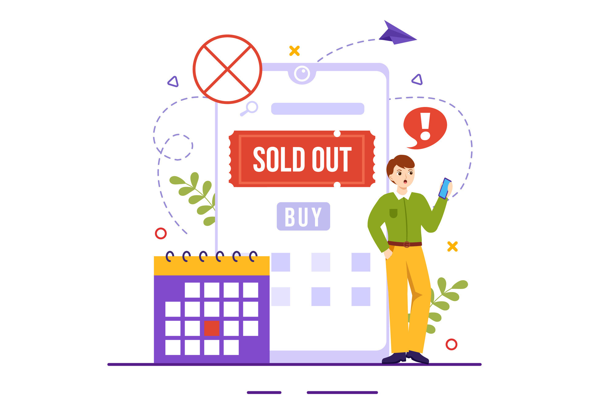Sold Out Vector Illustration with Shopping Message or Special Offer