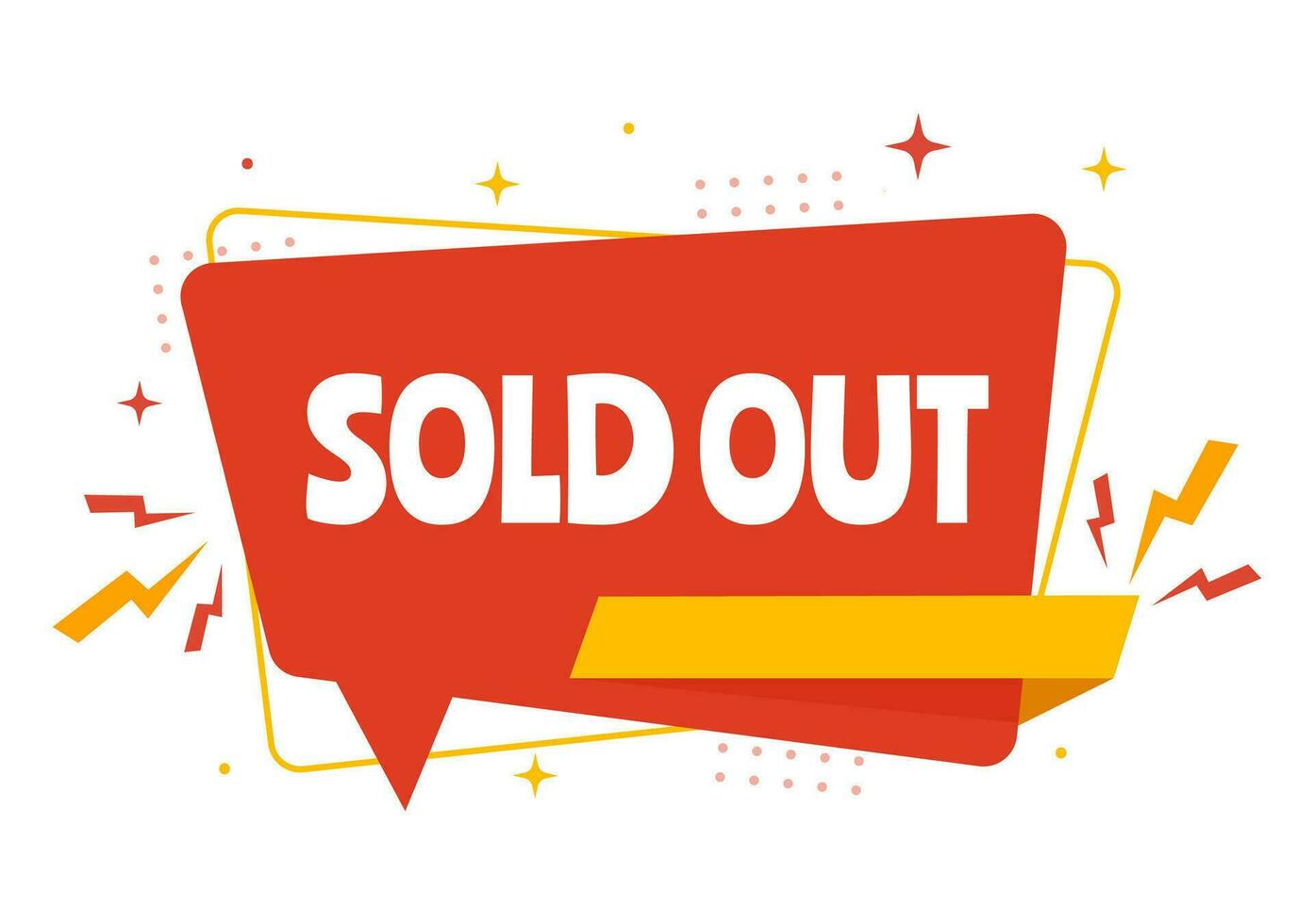 Sold Out Vector Illustration with Shopping Message or Special Offer  that Indicates the Product is Sold in Cartoon Hand Drawn Background Templates