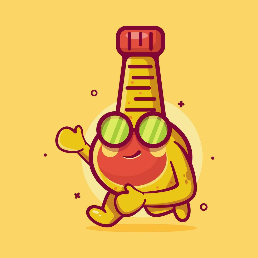 linda mayonesa botella personaje mascota corriendo aislado dibujos animados en plano estilo diseño vector