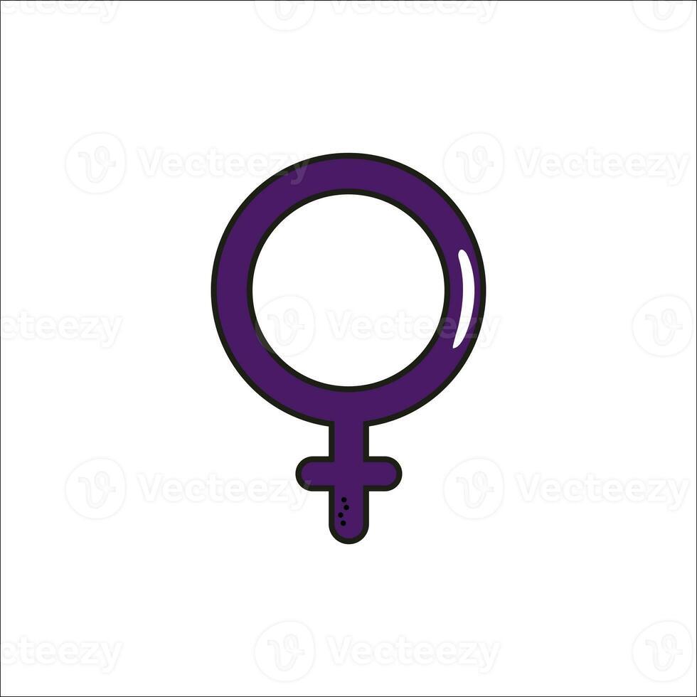 Symbol of Feminism Sign, Female Symbol. Women's Rights Day. International Women's Day. White background photo