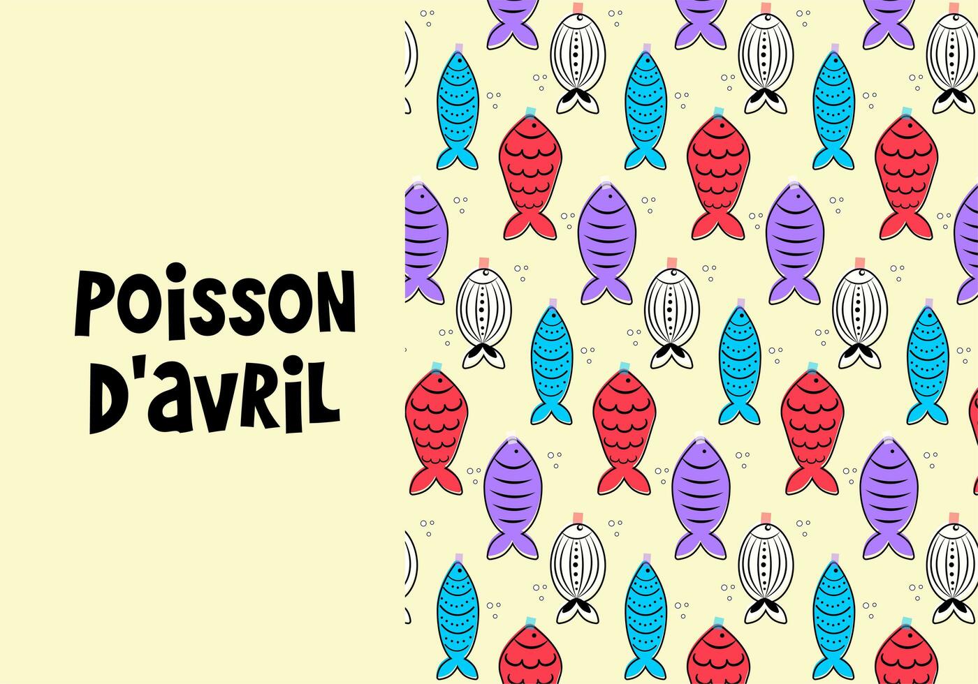 French April Fool's Day. Poisson d'avril. Design for greeting card, poster and banner. photo