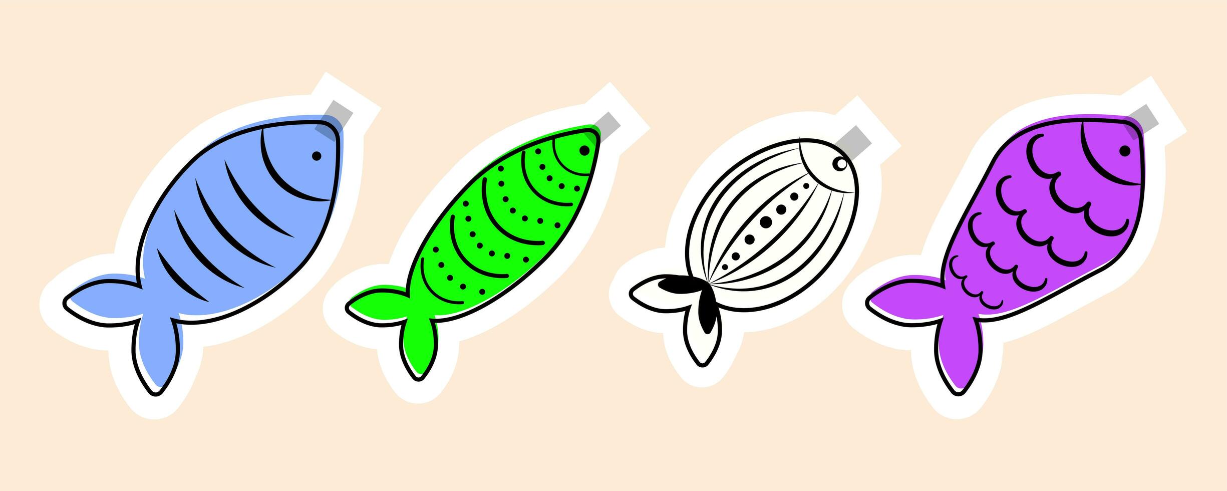 Stickers for French April Fool's Day. Poisson d'avril. Banner for concept design. photo