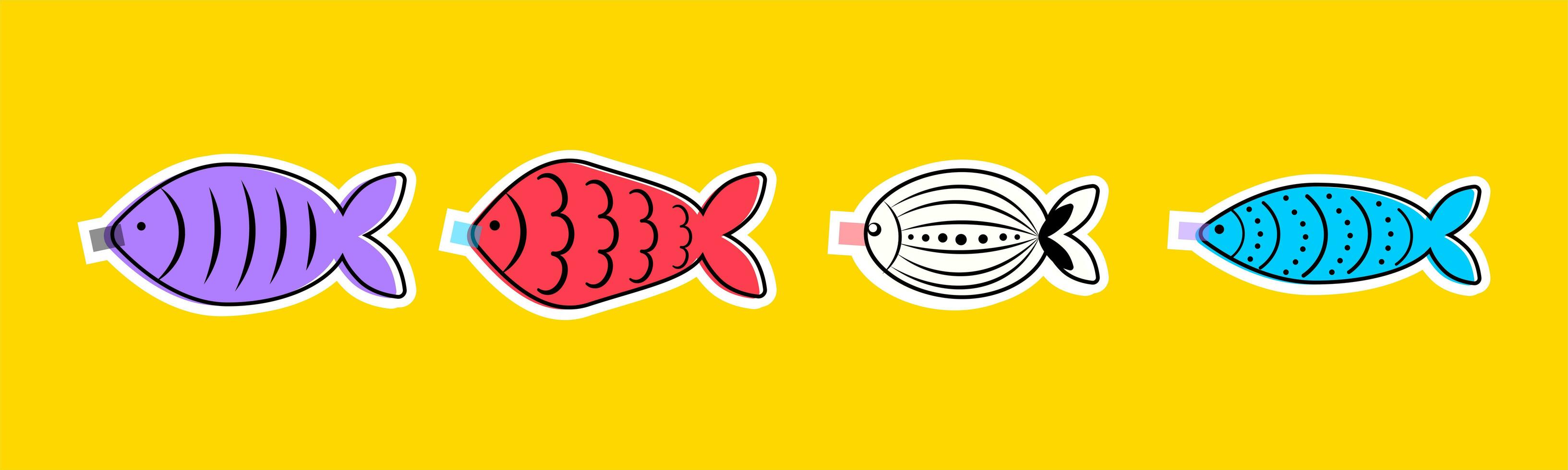 Stickers for French April Fool's Day. Poisson d'avril. photo