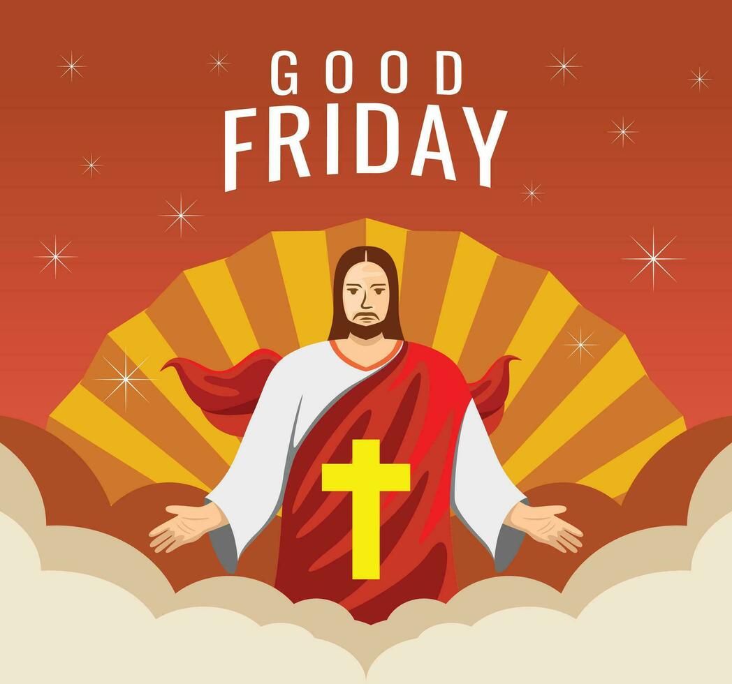 vector illustration of jesus for good friday. premium vector