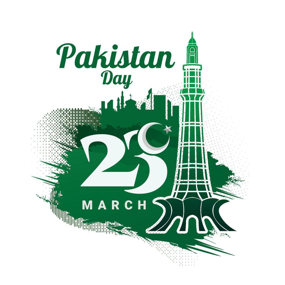 design concept for pakistan national day greeting vector