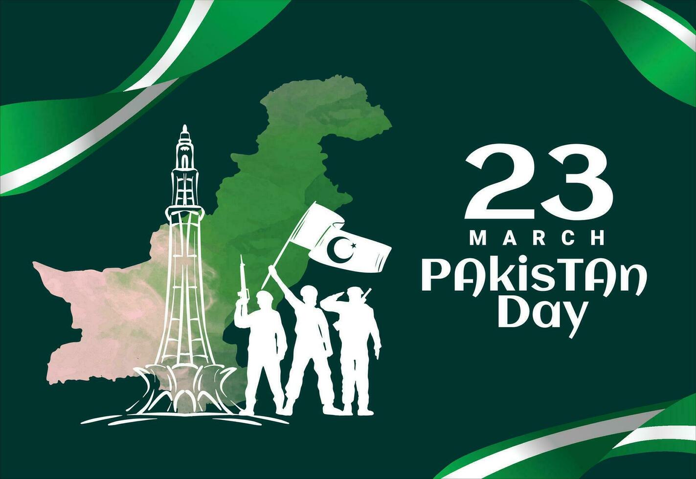 vector realistic illustration and water brush with image for pakistan day