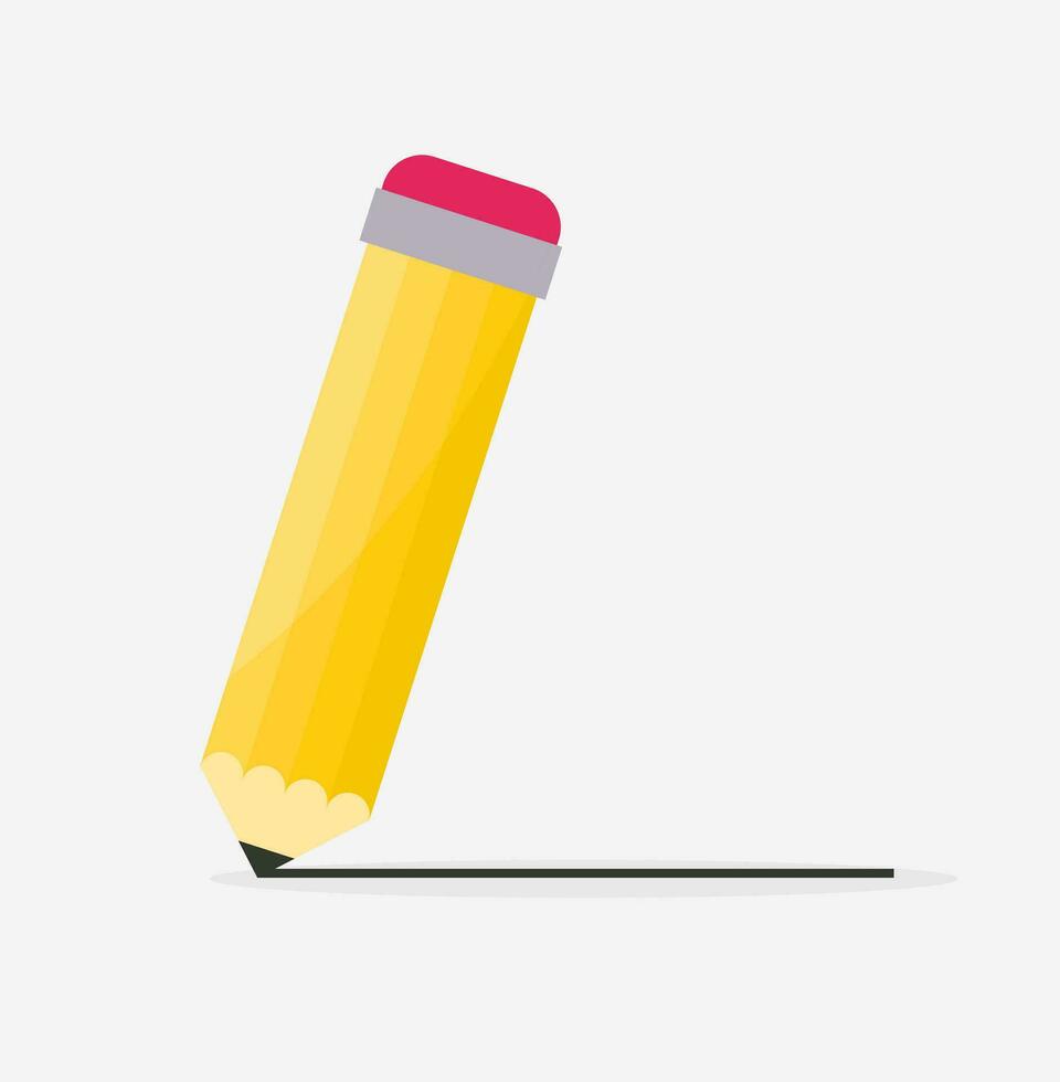 vector writing pencil illustration on white background