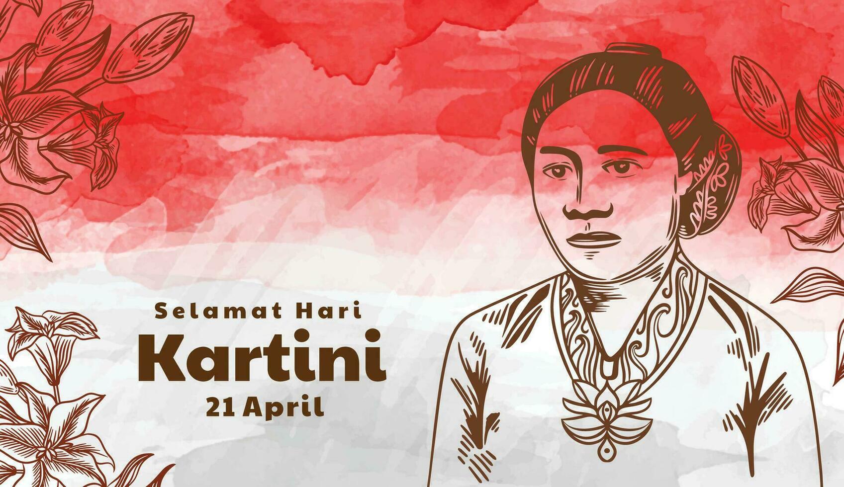 realistic illustration design to commemorate Kartini's day vector