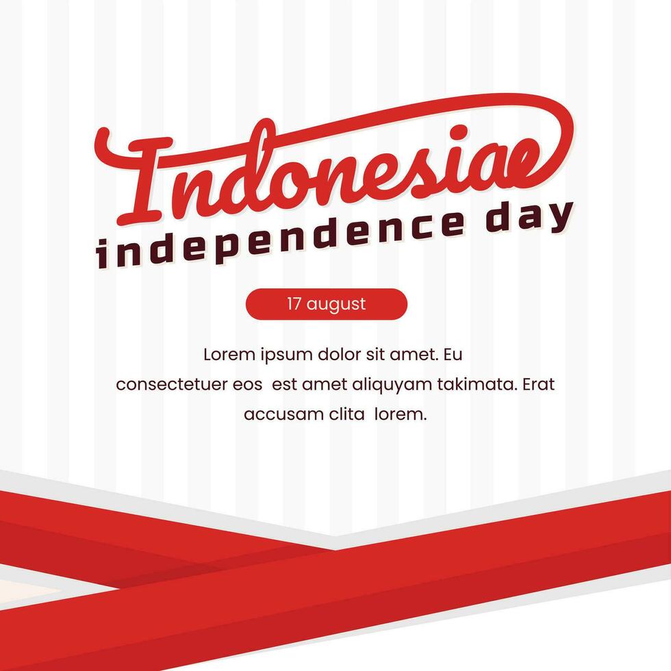 indonesia independent day greeting card design template for social media vector
