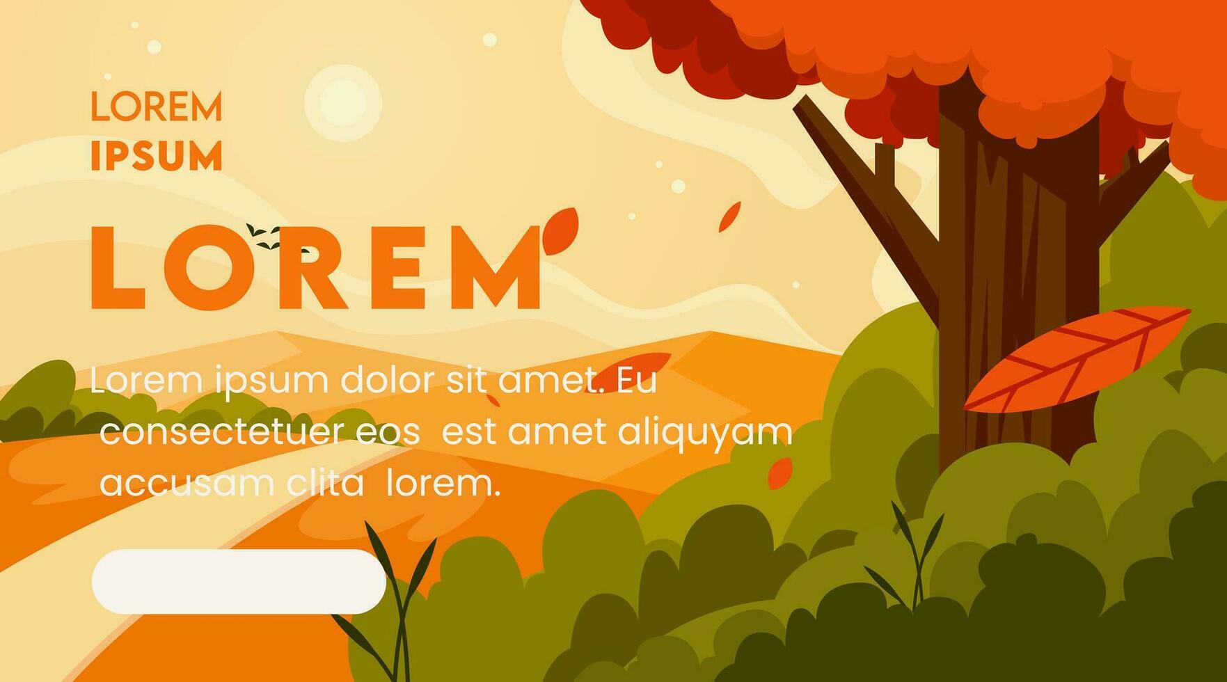 landscape banner landing page web background with warm vibe autumn theme vector