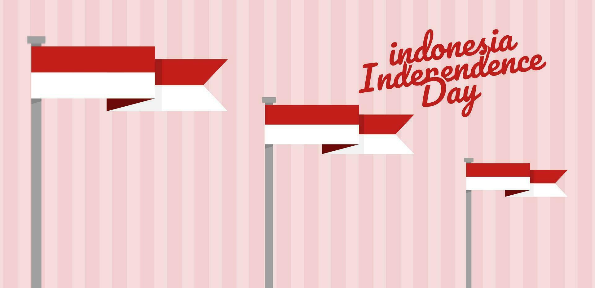 17th of august banner design vector illustration with waving indonesian flag in the background
