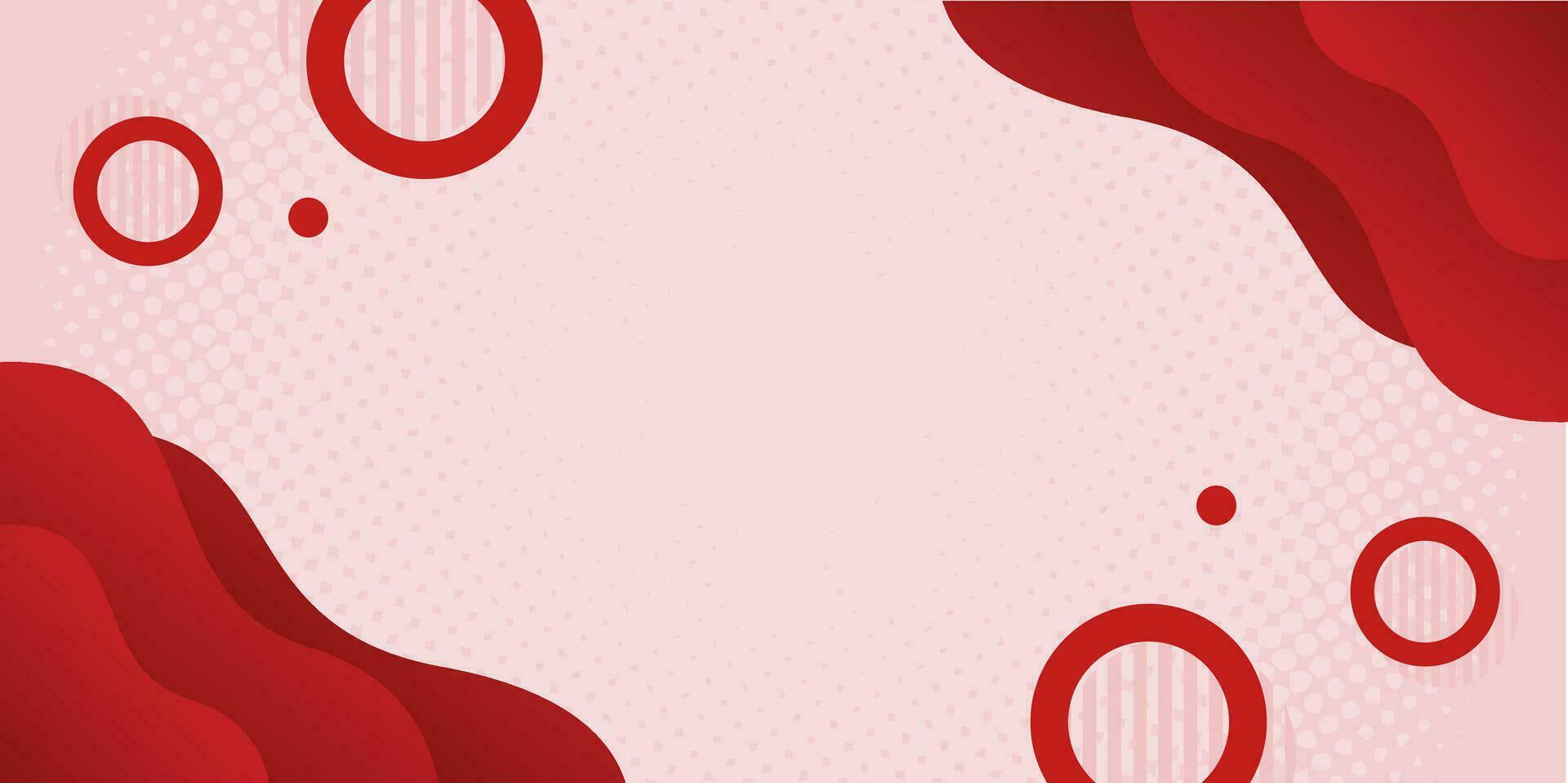 banner red white abstract background modern waves on both sides vector