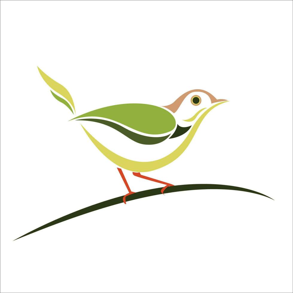 Tailor Bird stylize premium vector illustration