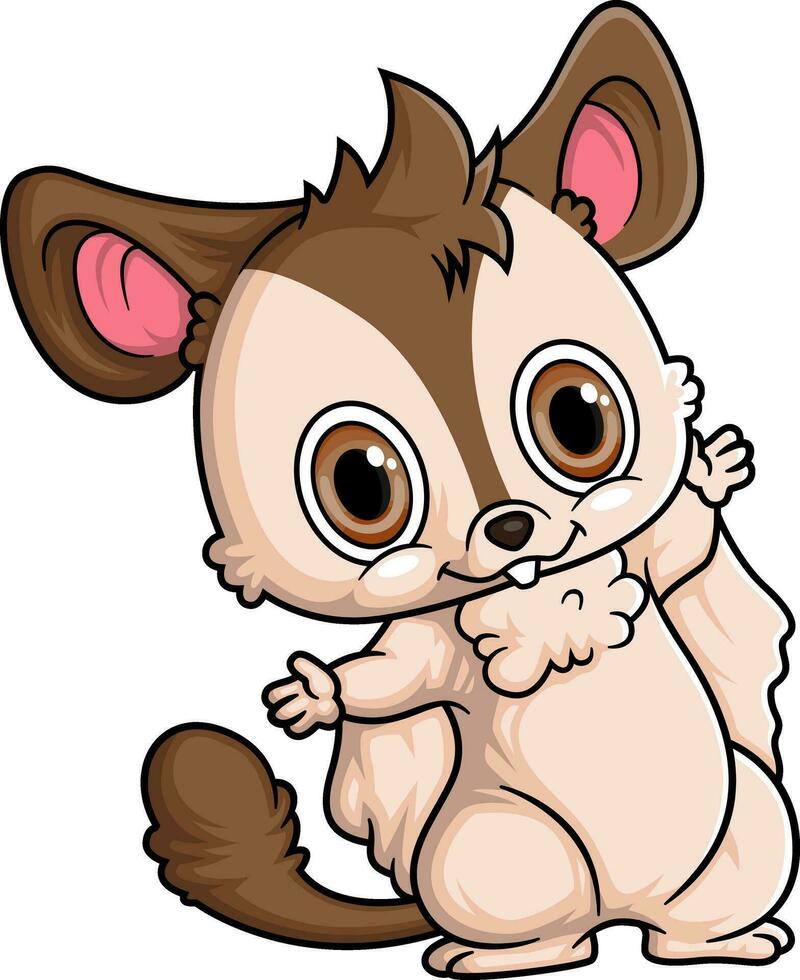 Cartoon funny little glider posing vector