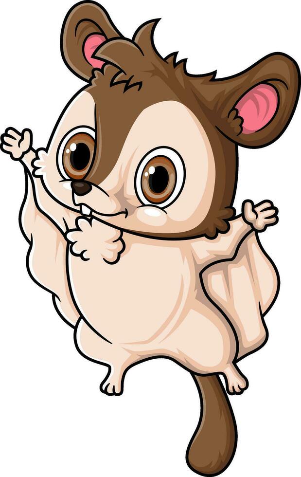 Cartoon funny little glider flying vector