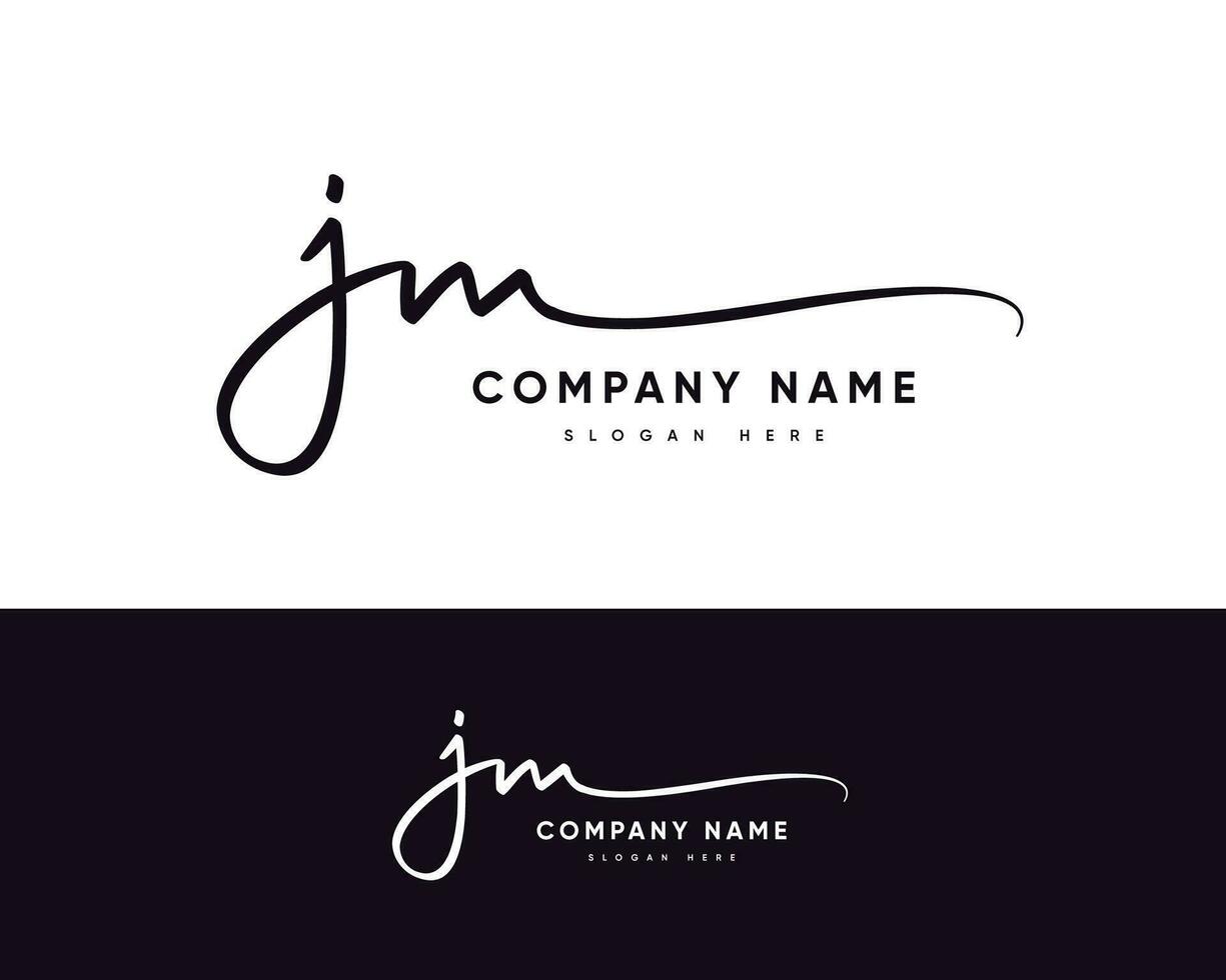 j m jm initial letter handwriting and signature logo vector