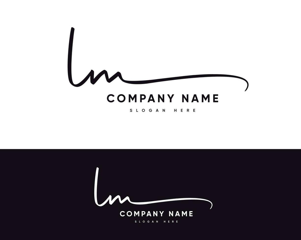 l m lm initial letter handwriting and signature logo vector