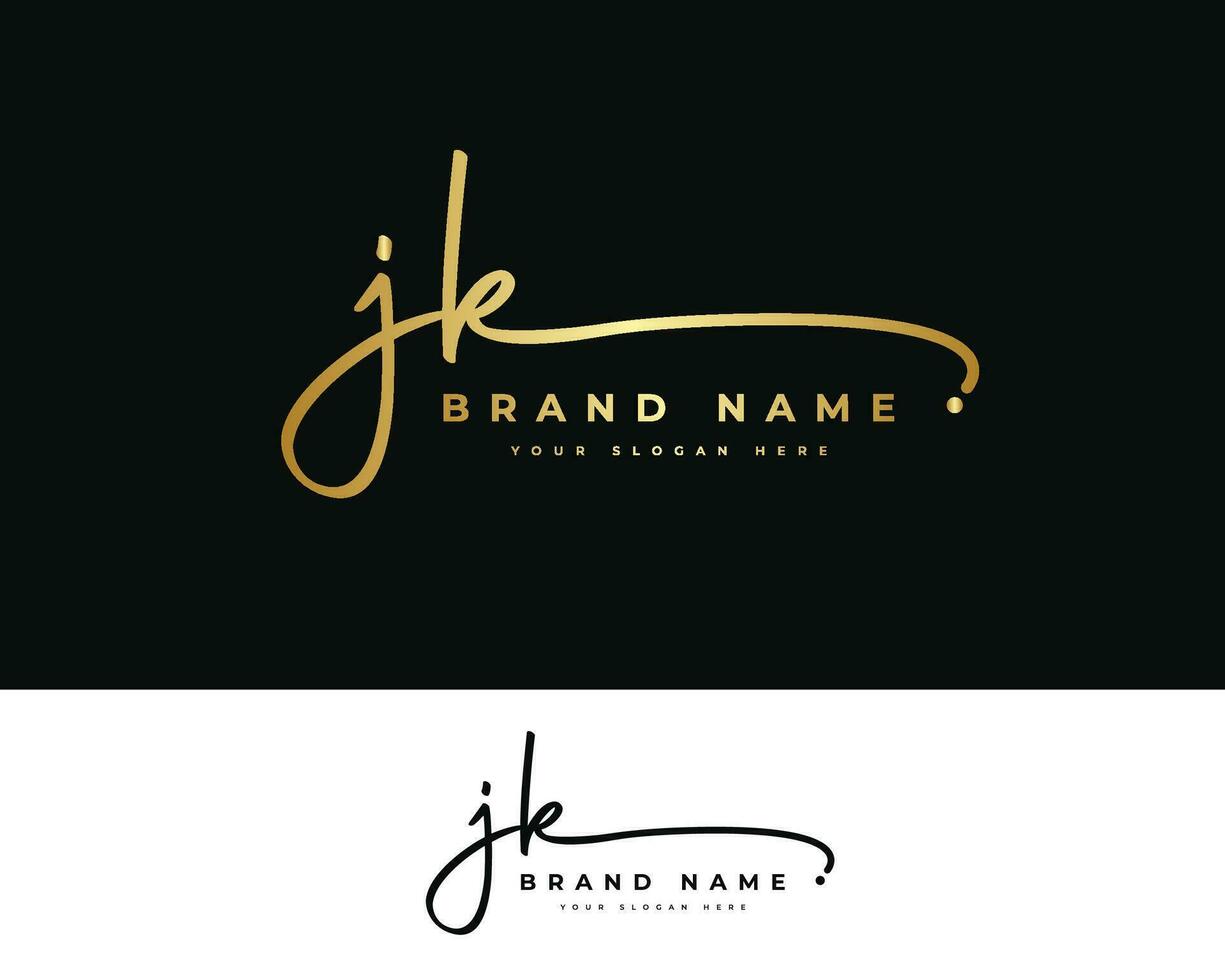 j k jk initial letter handwriting and signature logo vector