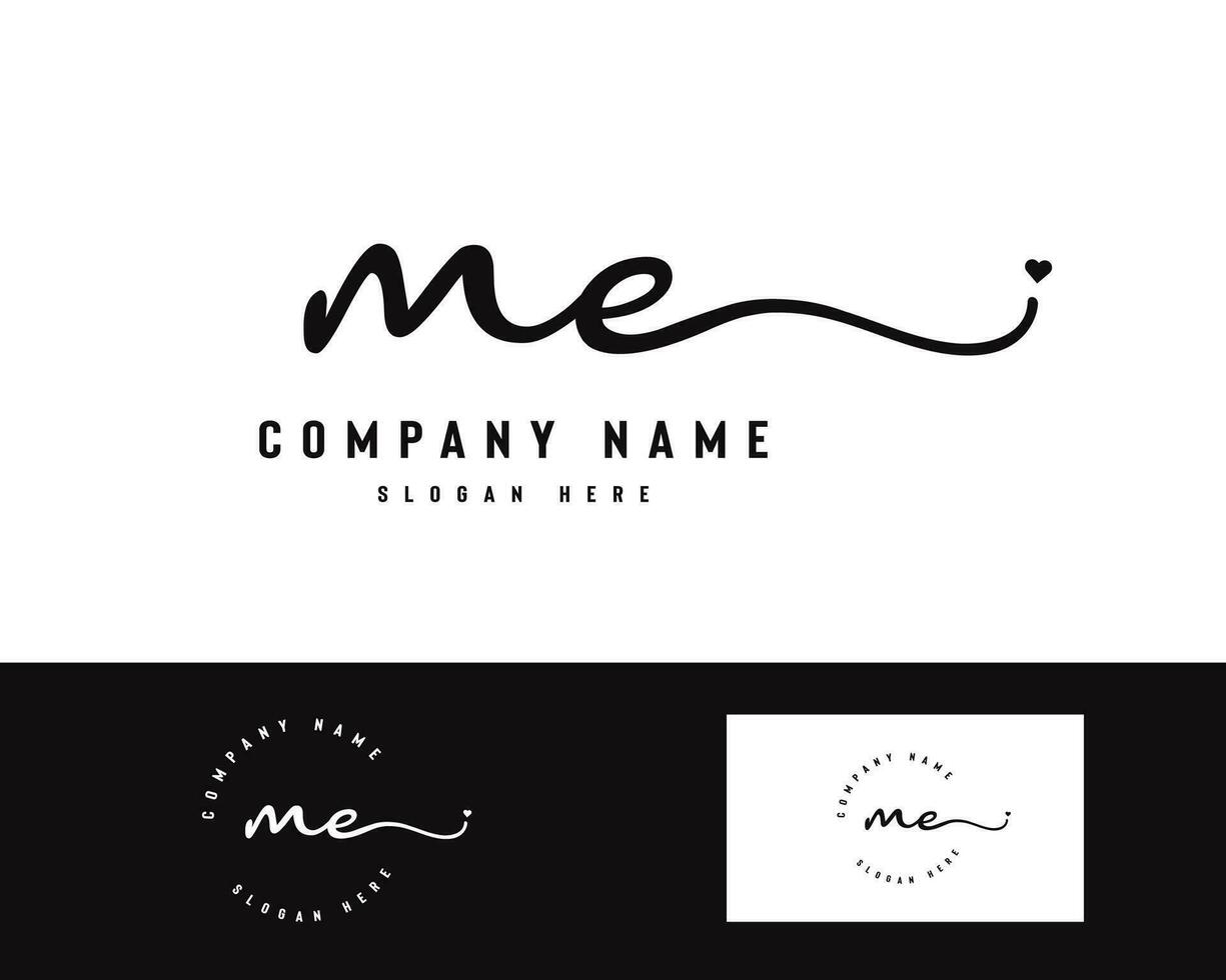 ME M E Initial letter handwriting and signature logo vector