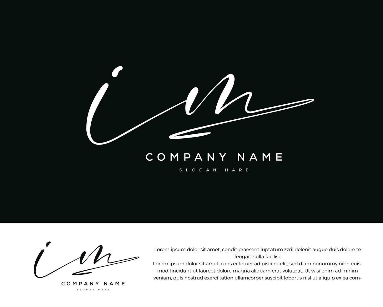 i m im initial letter handwriting and signature logo. vector