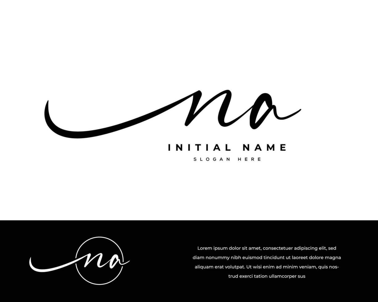 N A NA Initial letter handwriting and signature logo vector