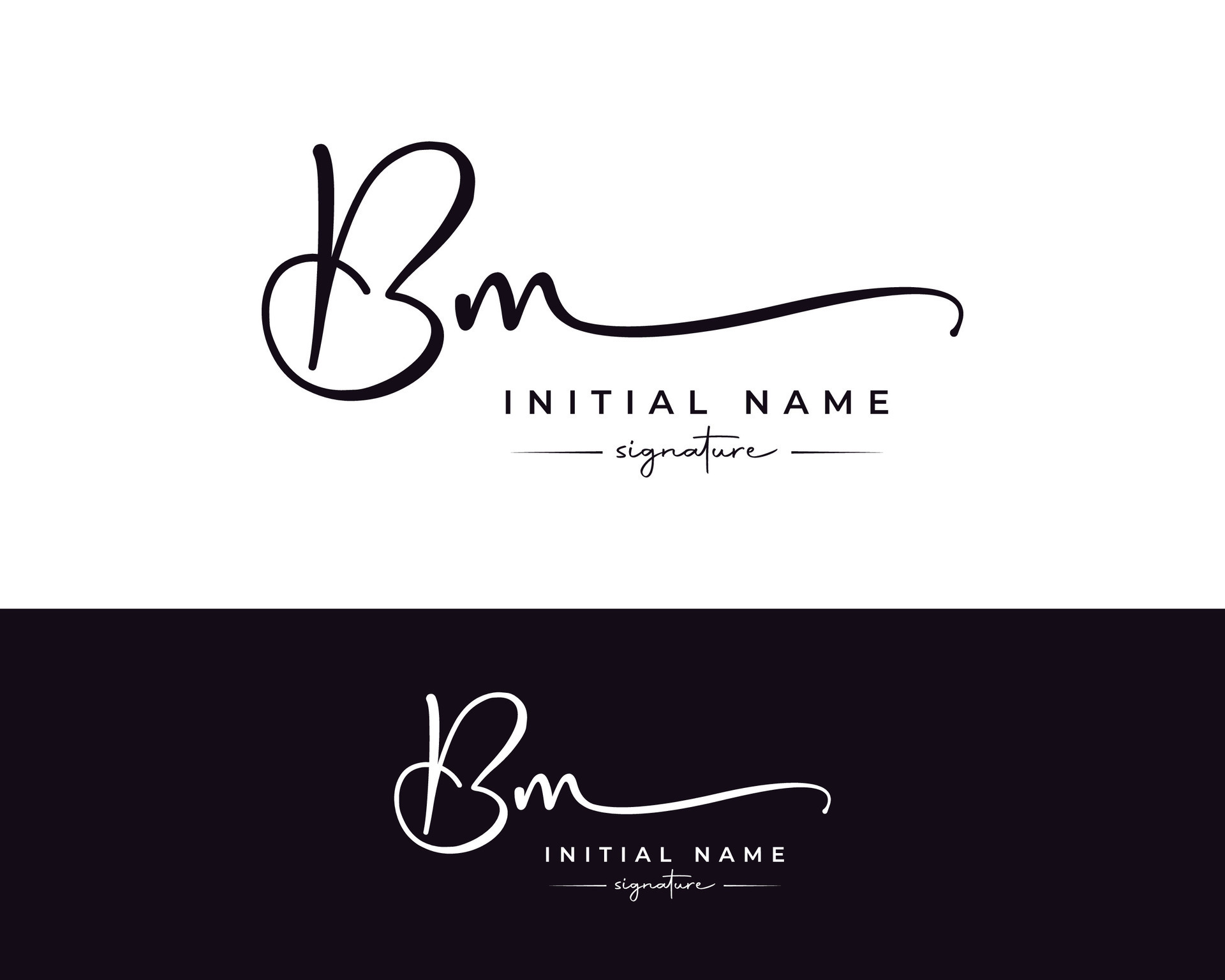 b m bm initial letter handwriting and signature logo 25901207 Vector