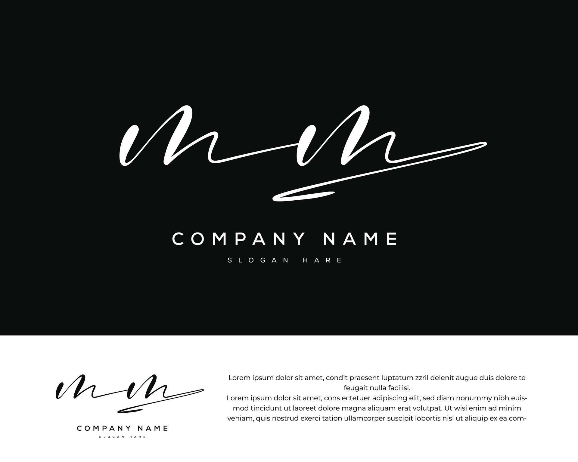 M MM Initial letter handwriting and signature logo. A concept handwriting  initial logo with template element. 21864865 Vector Art at Vecteezy