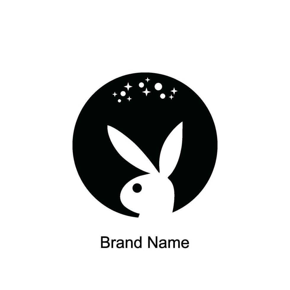 rabbit logo template vector