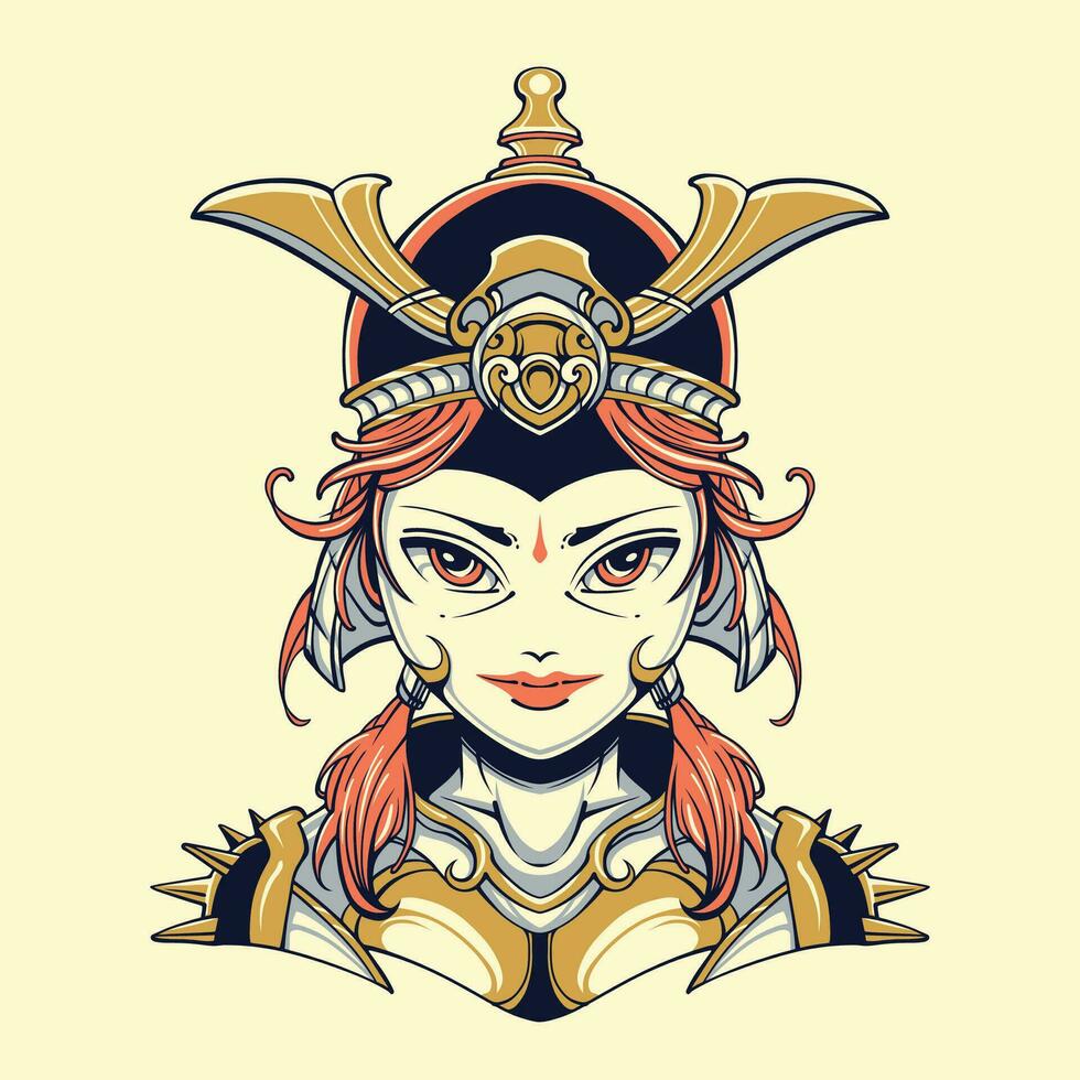 ilustración cara freya vector Arte