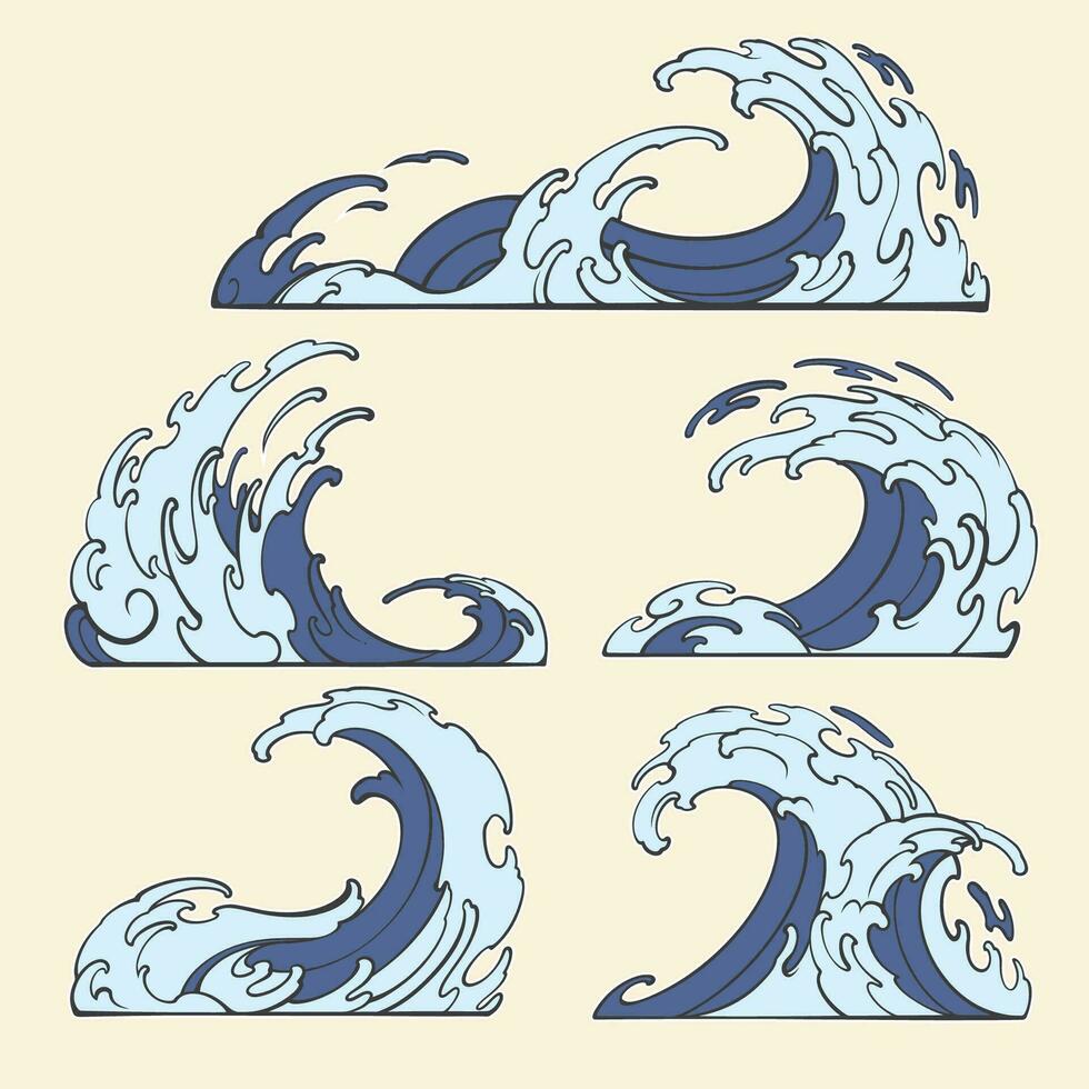 japonés ola vector Arte